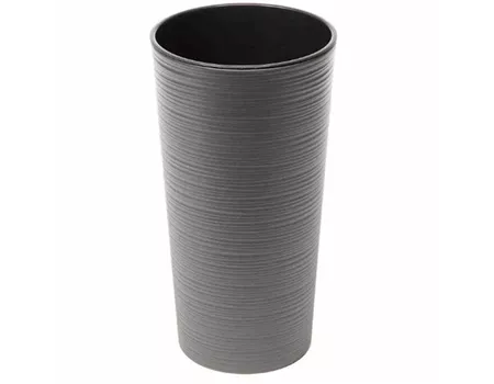 Siena Garden Pflanzkübel Locon, rund, Ø 30x57,0 cm Rillenoptik in graphit Kunststoff