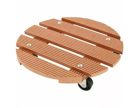 Siena Garden Pflanzenroller WPC, rund 30 cm, natur